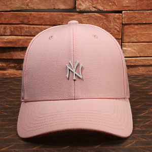 jvuΑmlb帽子女粉色硬顶小标ny棒球帽正品洋基队金属标鸭舌帽春夏