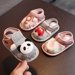 婴儿凉鞋学步鞋软底夏季男宝宝小布鞋0-12个月女宝包头步前鞋新款
