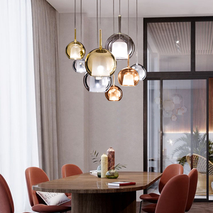 北欧简约单个小吊灯创意餐厅吧台泡泡玻璃灯设计师名宿酒店床头灯