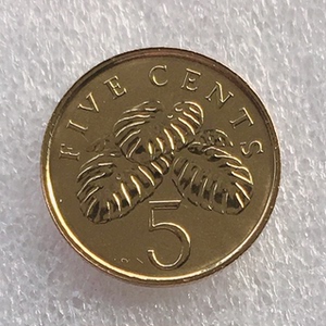 全新拆卷 新加坡2012年5分硬币 新加坡国家大剧院 榴莲壳 17mm