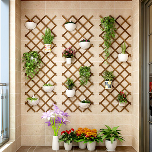 墙上花架阳台壁挂绿植置物架客厅挂墙装饰网格花架实木挂式花墙架