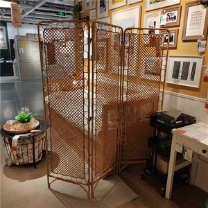 宜家托克宁房间屏风隔板150x170厘米手工制作藤条款