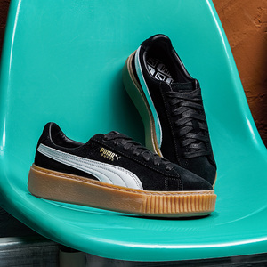 puma suede platform彪马白棕黑棕女子松糕鞋板鞋363559