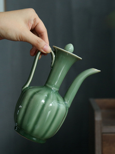 复古仿宋点茶手执壶汤瓶酒壶中式宋代陶瓷执壶茶壶茶百戏茶艺茶具