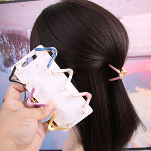 v形发夹后脑勺发抓彩虹弯弯发卡女发夹简约韩国ins网红小抓夹头饰