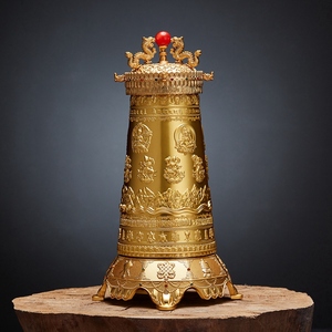 家用插电电动转经轮转经筒仿纯铜风水轮藏传密宗佛教用品具摆件