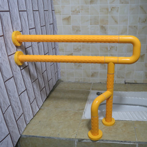 卫生间老人蹲便器扶手浴室把手不锈钢防滑栏杆残疾人老人蹲坑拉手