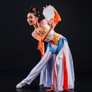 儿童古典舞豆蔻梢头舞蹈服少儿扇子舞伞舞中国女童独舞群舞演出服