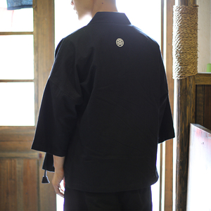 日系复古和风和服男棉麻开衫 kimono 宽松外套羽织道袍日料店定制