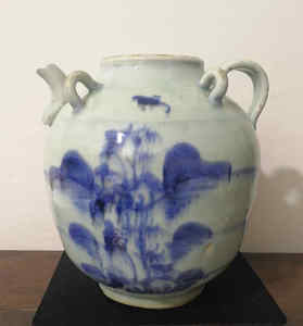 明代 青花瓷 较大个儿 四系 酒壶茶壶 瑕如图 高约24厘米
