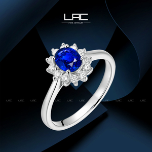 【明星同款】LAC高级珠宝天然蓝宝石皇家蓝戒指女18k金彩宝手饰