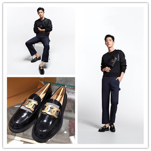 21新款tods/托德斯肖战同款乐福鞋链条金扣麻花扣厚底男女款单鞋