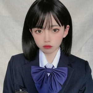 自然黑色假发短发直发lolita日常日系中长齐肩逼真圆脸学生波波头