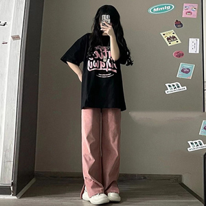 短袖T恤少女夏装2024年新款初中高中学生韩版宽松休闲半袖上衣服