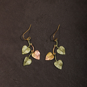 红薯叶耳环女耳坠耳饰品气质百搭个性日韩高级感秋冬新款潮网红