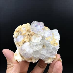 千岩矿物 天然上堡白紫色绿萤石 教学标本原石奇石收藏品矿物晶体