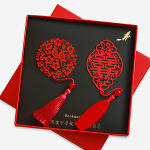 结婚用品双囍金属书签古典中国风婚庆礼品抬头见喜中国风文创礼品