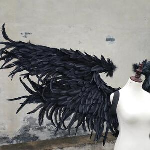 恶魔翅膀魔鬼羽毛翅膀 演出表演舞台走秀二次元演出表演成人大号