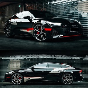 新款奥迪rs7车贴拉花rs5 s4 s7车身改装侧裙个性装饰贴纸机盖彩条