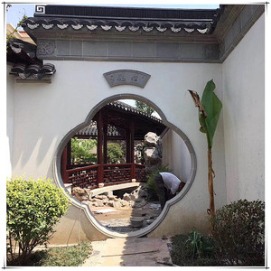 中式仿古代花型门园林庭院门框砖公园花园别墅大门青砖包边门套砖