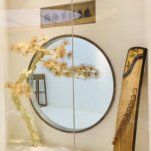 明清古典月亮门圆洞门月洞门中式庭院拱门月牙青砖门套砖细砖雕