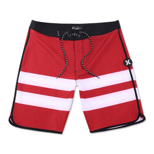 奥赛健体比赛沙滩裤男速干 红色短裤弹力冲浪裤夏季中裤 温泉泳裤