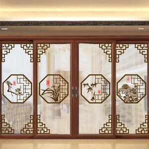 圣诞仿古玻璃贴纸门面装饰窗口家用潮流外面窗花贴饭店边框好看.