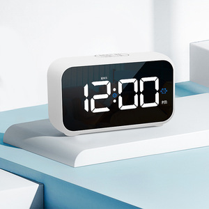 充电型智能LED电子钟学生用床头闹钟小程序自动对时整点报时8809
