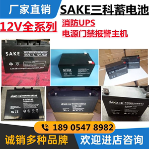 SAKE三科蓄电池FM12V100AH阀控式铅酸17A24A38A65A机房UPS应急用
