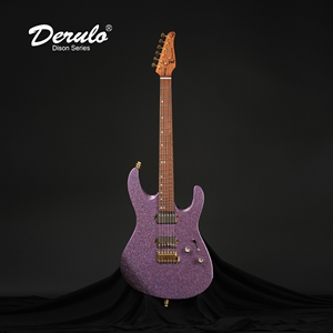 订购Derulo 6弦新派电吉他 闪粉油漆 碳化虎纹枫琴颈 Gotoh金属件
