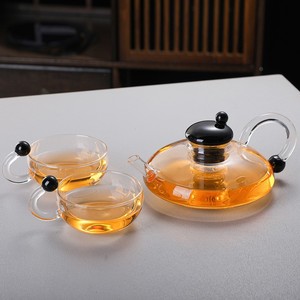 包邮玻璃茶壶耐热玻璃茶具套装家用花茶壶耐高温过滤泡茶壶鼠尾壶