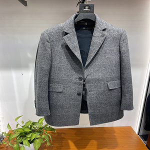 美国船王男装双面羊毛呢大衣中长款2021冬休闲修身西装领外套6271