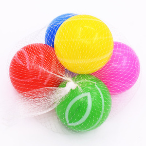 海洋球池戏水玩具5个网袋彩色塑料6.5CM波波球游乐场球2元店批發