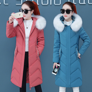 品牌羽绒服女中长款2020冬季新款修身显瘦刺绣花唯品会特卖白鸭绒