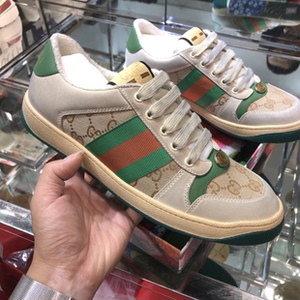 代购gucci古驰女鞋小脏鞋gg条纹screener复古休闲古奇板鞋脏脏鞋