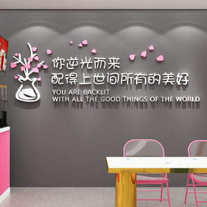 奶茶咖啡馆蛋糕店铺美容院美甲室背景墙面壁装饰品氛围布置贴画纸