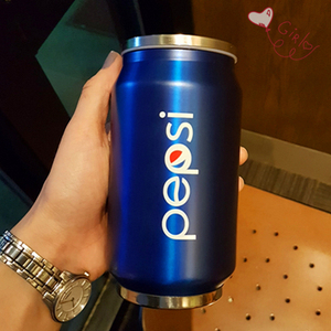 创意不锈钢保温杯百事可乐易拉罐便携吸管水杯子学生情侣个性水杯