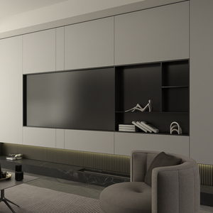 客厅电视墙无缝不锈钢壁龛嵌入式电视柜背景墙置物金属壁柜内嵌框