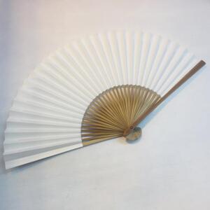 8寸双面白纸扇30根扇骨男士双面黑折扇空白可作画半熟京剧戏剧扇