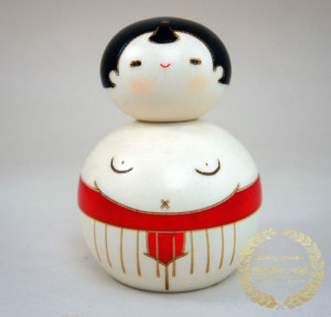 日本代购卯三郎传统和风日式相扑力士横岗人偶木偶娃娃可爱摆件