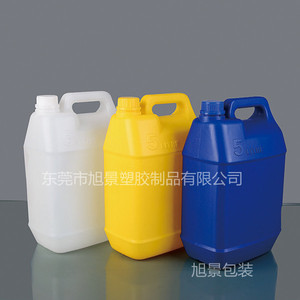 5L塑料扁罐 5升小口方形扁胶桶酒精消毒水瓶 PE油壶食品包装水桶
