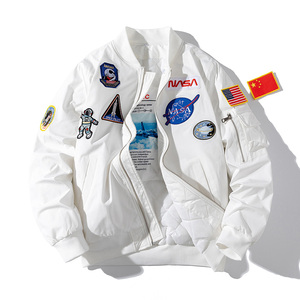 NASA宇航员联名外套飞行员夹克男情侣潮牌秋冬季加厚棉衣棒球棉服
