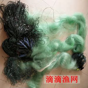渔网粘网丝网三层粘网进口绿丝捕鱼网鲫鱼1.5-25米加重铅坠200米
