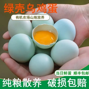 富硒绿壳土鸡蛋正宗农家散养新鲜纯粮喂养柴鸡蛋笨鸡蛋青皮土鸡蛋