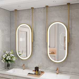 浴室镜子天花板悬空吊镜酒店民宿智能带灯发光镜洗手间镜子定制