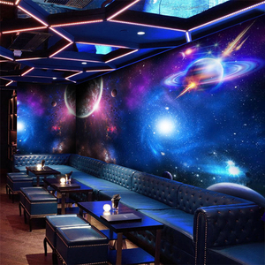 星空壁纸3d个性梦幻ktv酒吧包厢主题墙纸太空宇宙天花板吊顶壁画