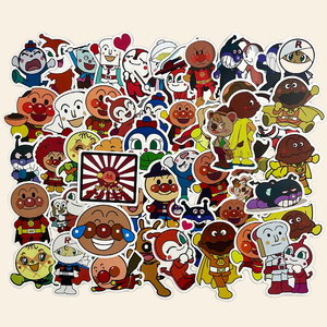 50张面包超人贴纸日漫图案行李箱ipad笔记本手机手帐装饰小贴画