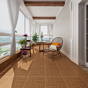 别墅庭院露天阳台地砖仿木地板露台瓷砖防滑耐磨室外户外木纹地砖