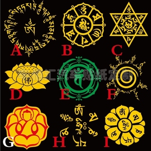 六字真言梵文平安符 油箱车门贴 玻璃备胎贴机盖反光车贴 莲花佛