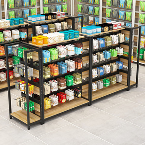 超市货架展示架带挂钩双面单面中岛自由组合小卖部便利店零食挂架